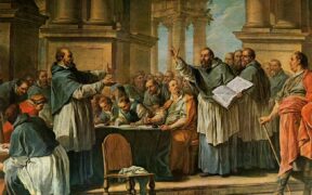 «San Agustín y los donatistas» Charles-André van Loo.